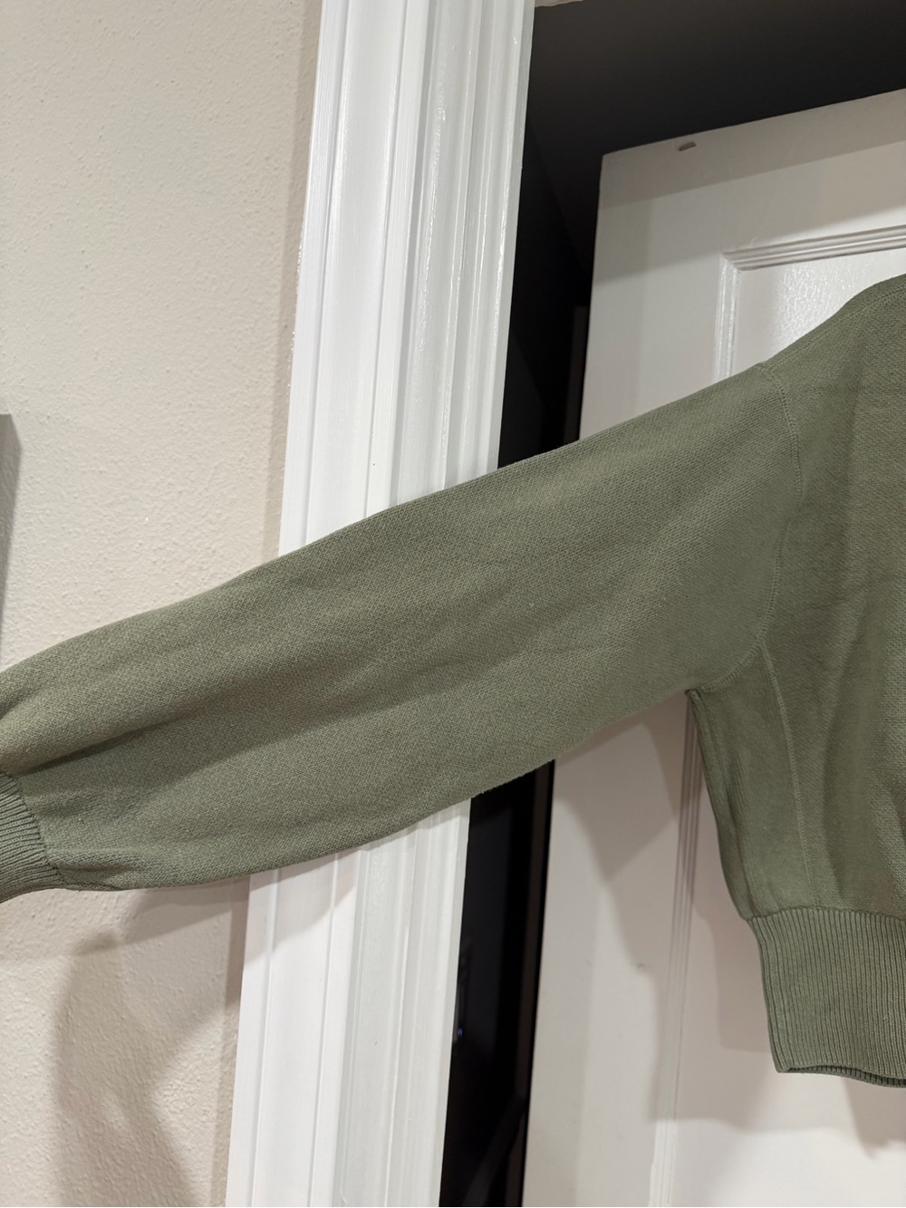aerie Olive Cropped Crewneck Sweater - Picture 7 of 12